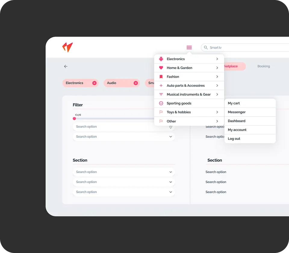 Advanced product catalog and search filters